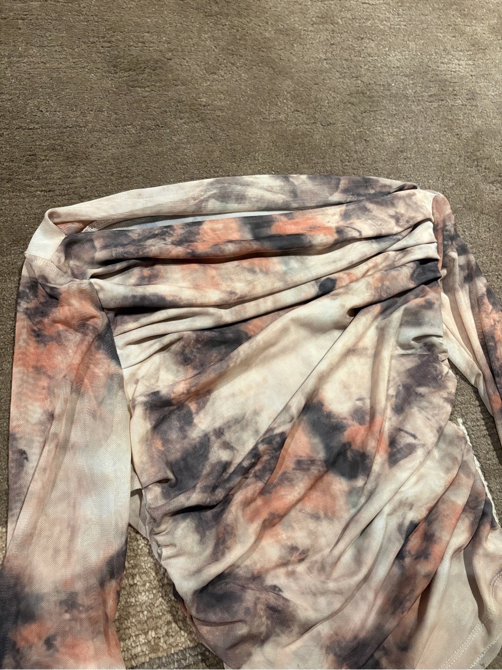 Commense Off-Shoulder Ruched Long Sleeve Top - Picture 2 of 3